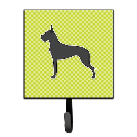 Carolines Treasures Great Dane Checkerboard Green Leash or Key Holder BB3875SH4